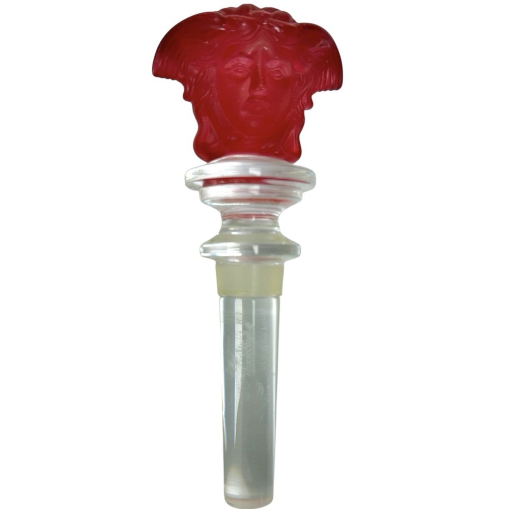 Red Medusa Head 5" Crystal Wine Bottle Stopper Barware Collectable